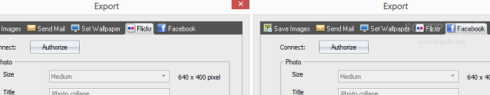 Showing the CollageIt export settings